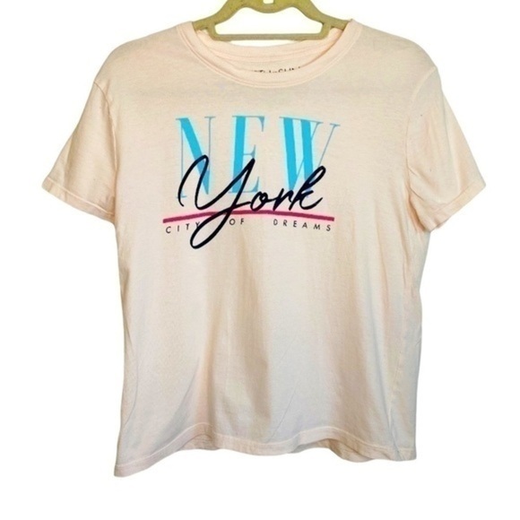 Fifth Sun Tops - New York Vintage Style Tee Pink Size Small